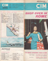 Alitalia Airlines Advertising Brochure CIM Shopping Centre Roma City Plan Map - Pubblicità