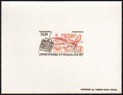 Saint Pierre Et Miquelon épreuves De Luxe Poste Aérienne N°71 20f Aéromodélisme épreuve De Luxe - Imperforates, Proofs & Errors