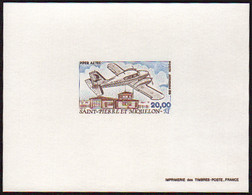 Saint Pierre Et Miquelon épreuves De Luxe Poste Aérienne N°68 20f Piper Aztec épreuve De Luxe - Imperforates, Proofs & Errors