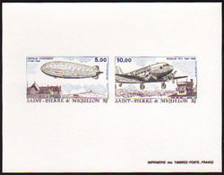 Saint Pierre Et Miquelon épreuves De Luxe Poste Aérienne N°67 /67 Transports Aériens épreuve De Luxe Collective - Non Dentelés, épreuves & Variétés