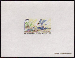 Saint Pierre Et Miquelon épreuves De Luxe Poste Aérienne N°74 10f Grands Migrateurs épreuve De Luxe - Imperforates, Proofs & Errors