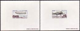 Saint Pierre Et Miquelon épreuves De Luxe Poste Aérienne N°66 /67 Transports Aériens 2  épreuves De Luxe - Imperforates, Proofs & Errors