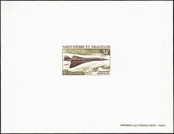 Saint Pierre Et Miquelon épreuves De Luxe Poste Aérienne N°43 Concorde épreuve De Luxe - Geschnittene, Druckproben Und Abarten