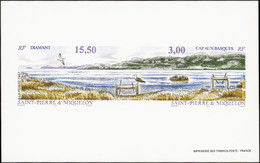 Saint Pierre Et Miquelon épreuves De Luxe N°654 A Cap Aux Basques-Diamant Triptyque Qualité:** - Non Dentelés, épreuves & Variétés