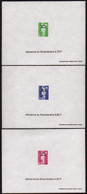 Saint Pierre Et Miquelon épreuves De Luxe N°627  + 630/631 Marianne De Briat 3 Blocs Gommés Qualité:** - Imperforates, Proofs & Errors