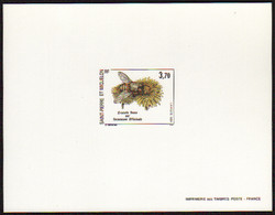 Saint Pierre Et Miquelon épreuves De Luxe N°594 3f70 Insecte Et Fleur épreuve De Luxe - Imperforates, Proofs & Errors