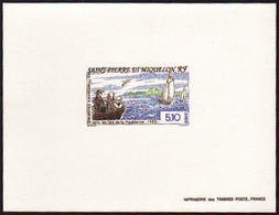 Saint Pierre Et Miquelon épreuves De Luxe N°579 5f10 Exode Des Miquelonnaisr épreuve De Luxe - Imperforates, Proofs & Errors