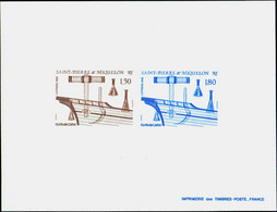 Saint Pierre Et Miquelon épreuves De Luxe N°561 /562 Outils De Calfat épreuve De Luxe Collective - Imperforates, Proofs & Errors