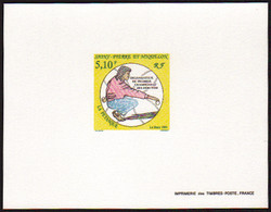 Saint Pierre Et Miquelon épreuves De Luxe N°593 5f10 Pétanque épreuve De Luxe - Imperforates, Proofs & Errors