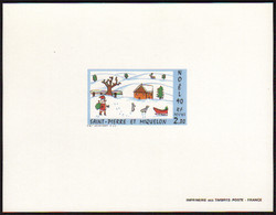 Saint Pierre Et Miquelon épreuves De Luxe N°533 2f30 Noêl 1990 épreuve De Luxe - Imperforates, Proofs & Errors