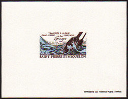 Saint Pierre Et Miquelon épreuves De Luxe N°546 2f50 Traversée à La Rame épreuve De Luxe - Imperforates, Proofs & Errors