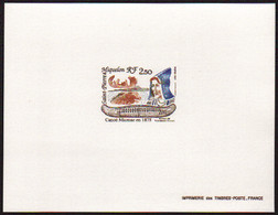 Saint Pierre Et Miquelon épreuves De Luxe N°527 2f50 Canoë Micmac épreuve De Luxe - Non Dentelés, épreuves & Variétés