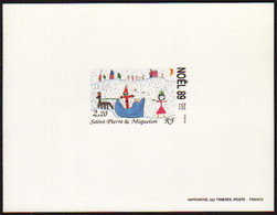 Saint Pierre Et Miquelon épreuves De Luxe N°512 2f20 Noêl 1989 épreuve De Luxe - Imperforates, Proofs & Errors