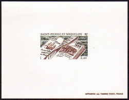 Saint Pierre Et Miquelon épreuves De Luxe N°470 2f20 Découverte Des Iles Par Jacques Cartier - Imperforates, Proofs & Errors