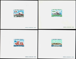 Saint Pierre Et Miquelon épreuves De Luxe N°410 /413 Bateaux La Grande Pêche 4 épreuves De Luxe - Imperforates, Proofs & Errors