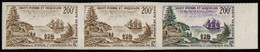 Saint Pierre Et Miquelon Essais De Couleur Poste Aérienne N°30 Gouverneur Dangeac En Bande De 3 Dont Un Multicolore Qual - Imperforates, Proofs & Errors