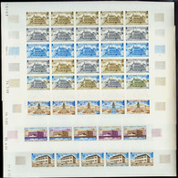 Saint Pierre Et Miquelon Essais De Couleur N°387 /390 Monuments 4 Feuilles De 25 Timbres Qualité:** - Non Dentelés, épreuves & Variétés