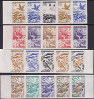 Saint Pierre Et Miquelon Essais De Couleur N°364 /367 Oiseaux 4 Valeurs En Bandes De 5 Qualité:** - Non Dentelés, épreuves & Variétés