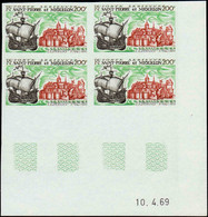 Saint Pierre Et Miquelon Non Dentelés Poste Aérienne N°46 200F L'Espérance Bloc De 4 Coin Daté Qualité:** - Imperforates, Proofs & Errors