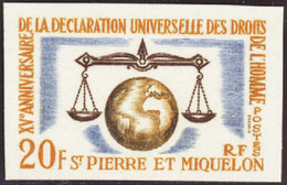 Saint Pierre Et Miquelon Non Dentelés N°370 Déclaration Des Droits De L'homme Non Dentelé Qualité:** - Geschnittene, Druckproben Und Abarten