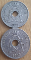 BELGIUM : 2 X  10 CENTIMES  1926 VL +FR  KM 85.1 & 86 - 10 Centimes