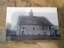 76/ FLINS NEUVE EGLISE LA PLACE ET L EGLISE - Flins Sur Seine