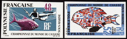 Polynésie Non Dentelés Poste Aérienne N°29 /30 Chasse Sous-marine 2 Valeurs Qualité:** - Imperforates, Proofs & Errors