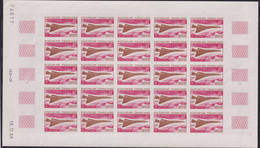 Polynésie Non Dentelés Poste Aérienne N°27 40f Concorde Feuille De 25 Timbres Qualité:** - Non Dentelés, épreuves & Variétés