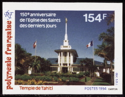 Polynésie Non Dentelés N°455 154f Eglise Des Saints Des Derniers Jours Qualité:** - Imperforates, Proofs & Errors