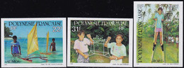 Polynésie Non Dentelés N°415 /417 Jeux D'enfants (3 Valeurs) Qualité:** - Imperforates, Proofs & Errors