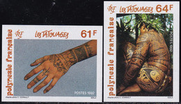 Polynésie Non Dentelés N°413 /414 Les Tatouages (2 Valeurs) Qualité:** - Non Dentelés, épreuves & Variétés