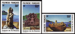 Polynésie Non Dentelés N°386 /388 Sculptures Des Iles Marquises (3 Valeurs) Qualité:** - Imperforates, Proofs & Errors