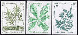 Polynésie Non Dentelés N°268 /270 Flore (3 Valeurs) Qualité:** - Imperforates, Proofs & Errors