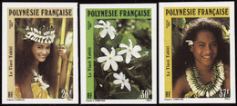 Polynésie Non Dentelés N°371 /373 Tiaré Tahiti (3 Valeurs) Qualité:** - Ongetande, Proeven & Plaatfouten