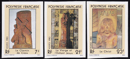 Polynésie Non Dentelés N°195 /197 Sculptures Religieuses (3 Valeurs) Qualité:** - Sin Dentar, Pruebas De Impresión Y Variedades
