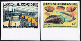 Polynésie Non Dentelés N°163 /164 Aquaculture II (2 Valeurs) Qualité:** - Geschnittene, Druckproben Und Abarten