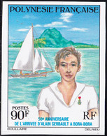 Polynésie Non Dentelés N°107 90f Arrivée D'Alain Gerbault à Bora Bora Qualité:** - Imperforates, Proofs & Errors