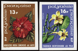 Polynésie Non Dentelés N°119 /120 Fleur De Polynésie (2 Valeurs) Qualité:** - Non Dentellati, Prove E Varietà