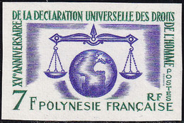 Polynésie Non Dentelés N°25 7f Déclaration Universelle Des Droits De L'Homme Qualité:** - Non Dentellati, Prove E Varietà