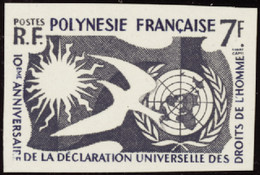 Polynésie Non Dentelés N°12 7f Déclaration Universelle Des Droits De L'Homme Qualité:** - Ongetande, Proeven & Plaatfouten