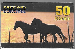 CARTE-PREPAYEE-50 FR-EUROTEL-KAST-CHEVAUX Au Coucher De Soleil -Exp 05/98-Gratté-BE - Horses