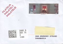 Spain POMPLONA 2022 Cover Letra BRØNDBY STRAND Denmark 1.65€ Museo De Cádiz Stamp - Lettres & Documents