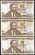 KENYA (KENIA). 3 X 1000 Shillings 2010. - Kenya