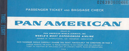 Pan Am Passenger Ticket Flight Pittsburgh New York Munchen Zagreb - Tickets