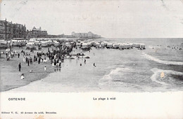 CPA - BELGIQUE - OSTENDE - La Plage à Midi - Dos Non Divisé - Oostende