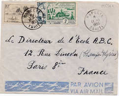 29696# POSTE AERIENNE LIBERATION LETTRE PAR AVION Obl PAPEETE TAHITI 1955 Pour PARIS - Lettres & Documents