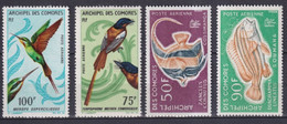 COMORES - 1967/68 - POSTE AERIENNE - YVERT N°20/21 + 23/24 ** MNH - OISEAUX + POISSONS - COTE = 45 EUR. - Nuovi