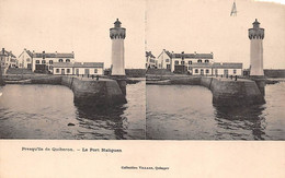 Cartes Stéréos.      Quiberon  Port Haliguen  Phare    (voir Scan) - Stereoscope Cards