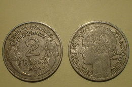 1949 - France - 2 FRANCS, B Morlon, IVè République, Aluminium, KM 866a.1, Gad 538b - 2 Francs