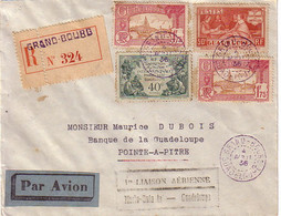 GUADELOUPE - GRAND-BOURG - 4 AVRIL 1936 - LETTRE AVION POUR POINTE A PITRE - 1er LIAISON AERIENNE MARIE-GALANTE - GUADEL - Storia Postale